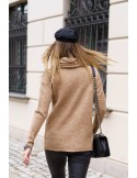 Loose turtleneck with sequin cappuccino pocket 321950 - Online store - Boutique